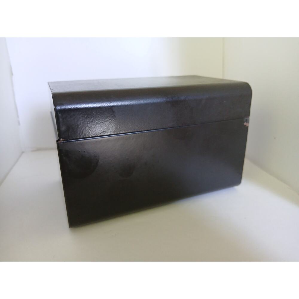 All Metal Black Index / Recipe Box. 5.5" X 3.5" X 3.5".